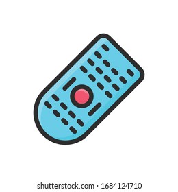 Ilustración de estilo de icono de esquema rellenado por el Vector de control de TV.