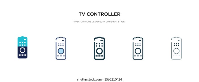 tv controller icon in different style vector illustration. two colored and black tv controller vector icons designed in filled, outline, line and stroke style can be used for web, mobile, ui