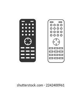 Icono del controlador de TV. Ilustración del vector de fondo y línea de ajuste electrónico del equipo.