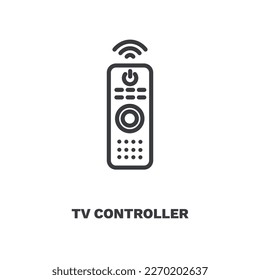 tv controller icons. Thin line tv controller, controller icon from computer and tech collection. Outline vector isolated on white background. Editable tv controller symbol can be used web and mobile