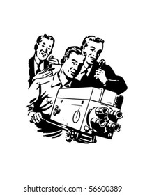 TV Crew - Retro Clip Art