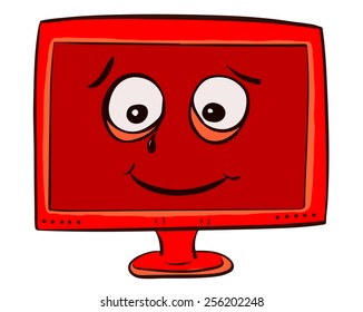 a tv crying from happiness