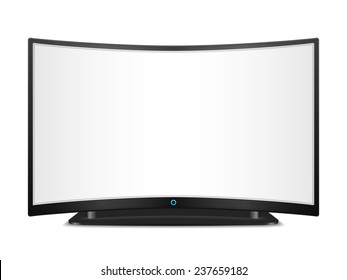 TV with curved screen, vector eps10 illustration