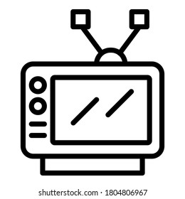 Icono de dispositivo de televisión. Icono de vector de dispositivo de tv de contorno para diseño web aislado en fondo blanco