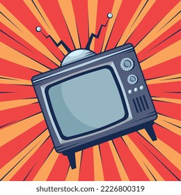 afiche estilo retro de dispositivo de tv