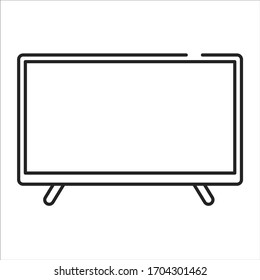TV display black line icon. Electronic device. Pictogram for web page, mobile app, promo. Editable stroke