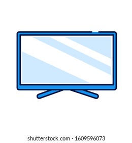 TV display color line icon. Electronic device. Pictogram for web page, mobile app, promo. Editable stroke.