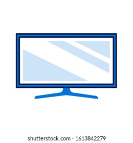 TV display color line icon. Electronic device. Pictogram for web page, mobile app, promo. Editable stroke.