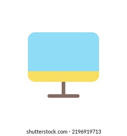 TV display flat color ui icon. Television. Electronics store. Online marketplace. Electronic product. Simple filled element for mobile app. Colorful solid pictogram. Vector isolated RGB illustration