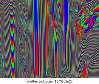 Tv distorted RGB abstract background. Distortion glitch effect design. For your creative project design cover, book, printing, gift card, advertising banner. 