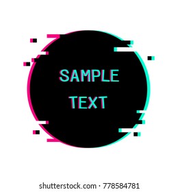 Tv distortion sample text on white background. Vector illustration eps 10.