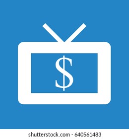 TV dollar icon on blue background