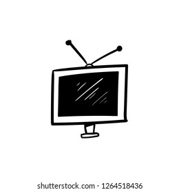 tv doodle icon vector drawing