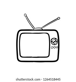 dibujo vectorial de icono de doodle tv