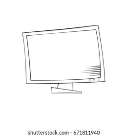 icono del garabato de tv. Ilustración del vector aislada en fondo blanco