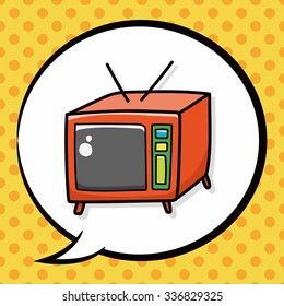 tv doodle, speech bubble