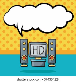 tv doodle, speech bubble