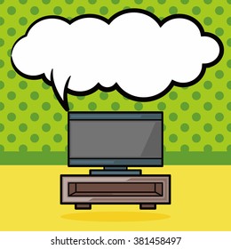 tv doodle, speech bubble