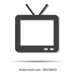 tv double shadow icon vector