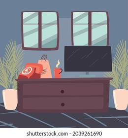 tv and drawer home place scene