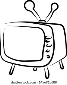Dibujo tv, ilustración, vector sobre fondo blanco
