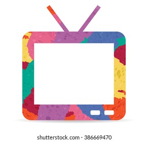 tv drawn painted icon vector