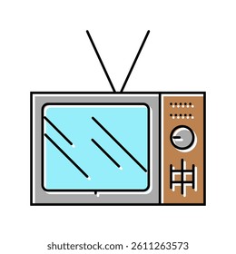 tv elderly leisure color icon vector. tv elderly leisure sign. isolated symbol illustration