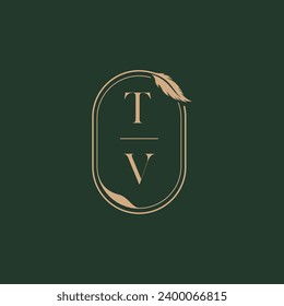 TV feather concept wedding monogram logo design ideas as inspiration