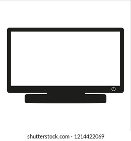 
TV flat black with button eps10