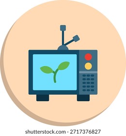 TV-Flachkreis-Stil-Symbol