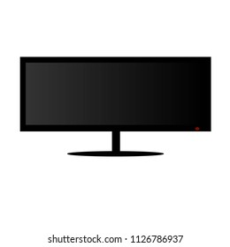 Tv flat icon isolated on white background. Realistic television icon.Vector illustration.