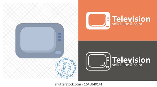 Tv flat flat icon. line icon