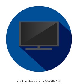 TV flat icon with long shadow