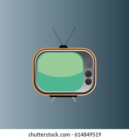 TV flat icon with long shadow, vector illustration