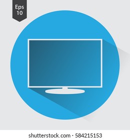 TV Flat Icon. Simple Sign Of Technology. Vector Illustrated Symbol