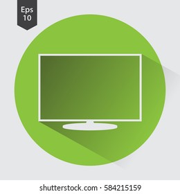 TV Flat Icon. Simple Sign Of Technology. Vector Illustrated Symbol