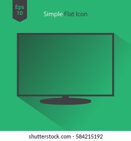 TV Flat Icon. Simple Sign Of Technology. Vector Illustrated Symbol