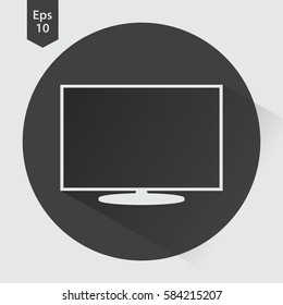 TV Flat Icon. Simple Sign Of Technology. Vector Illustrated Symbol