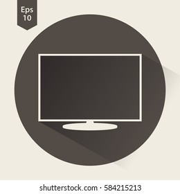 TV Flat Icon. Simple Sign Of Technology. Vector Illustrated Symbol