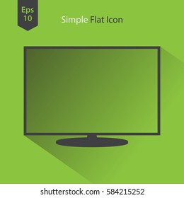 TV Flat Icon. Simple Sign Of Technology. Vector Illustrated Symbol