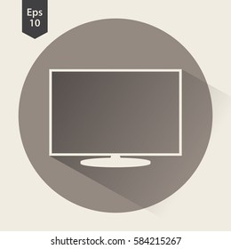 TV Flat Icon. Simple Sign Of Technology. Vector Illustrated Symbol