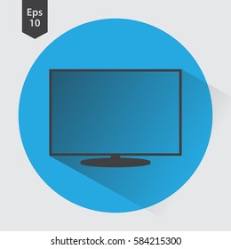 TV Flat Icon. Simple Sign Of Technology. Vector Illustrated Symbol