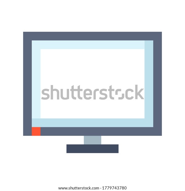 TV flat\
icon. Television Set vector flat color\
sign.