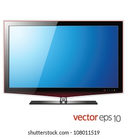 TV flat lcd screen, realistic vector illustration