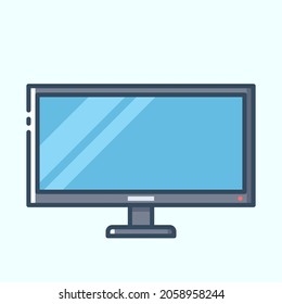 TV flat screen lcd colored icon. Collection of electronic devices and gadgets icons. Vector stylish outline illustrations on light background.