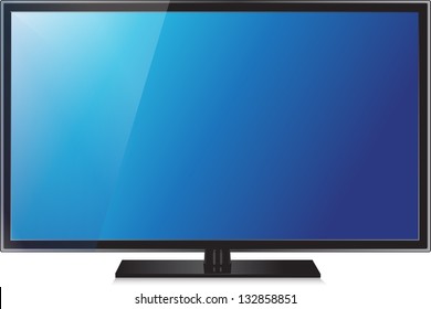 TV Flat Screen Lcd, Plasma Realistic Vector Illustration.