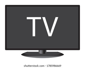 TV flat screen lcd, plasma realistic illustration, tv mock up. Black blank HD monitor mockup. EPS.file.