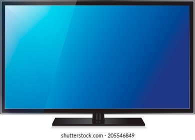 TV flat screen lcd, plasma realistic vector illustration.