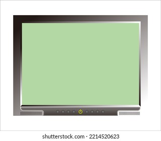 TV flat screen LCD, plasma. Illustration, blank monitor mockup.