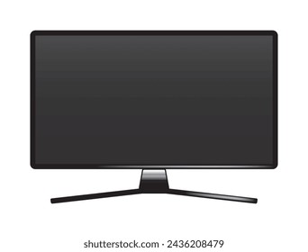 TV flat screen lcd, plasma, tv mock up. black blank HD monitor mockup. Modern video panel black flatscreen.Isolated on white background. Widescreen show your business presentation on display device.